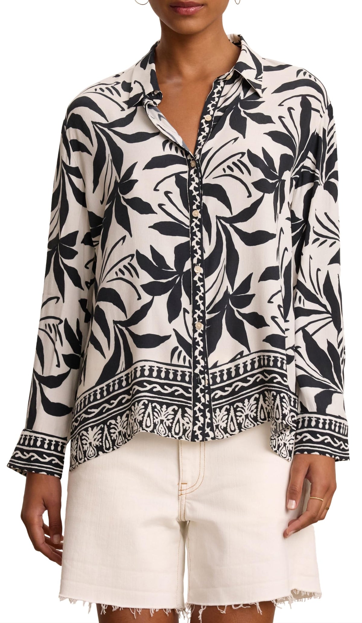 Women's Fiji Print Button-Up Shirt