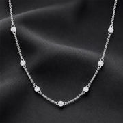 1/4 to 4 Carat Lab-Grown Diamond Bezel Set Station Necklace 18 inch