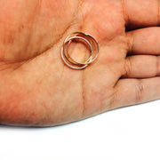 Jewelry Affairs 14K Gold Trinity Tri-Color Hollow Rolling Ring