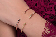 Solid Gold Seven-Diamond Bangle Bracelet