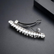 14K Gold Crystal Pearl Flower Hair Clip