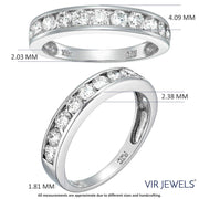 14K White Gold Diamond Half-Eternity Band Ring