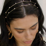 Gold-Tone Crystal Dotted Headband