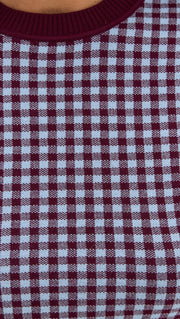 LE BOP Women's Gingham Knit Tee